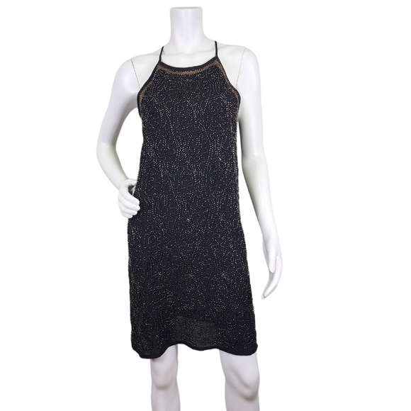 Romeo & Juliet Beaded Sleeveless Black Cocktail Party Dress Size M - Picture 1 of 2